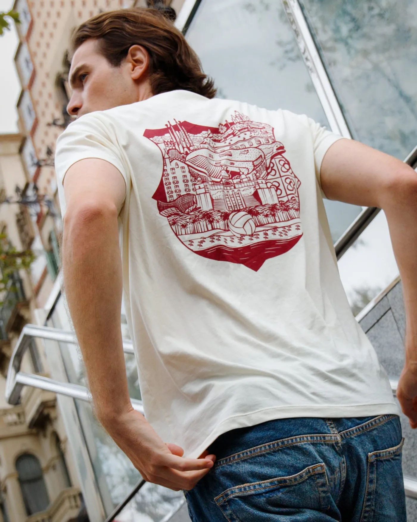 Shop Camiseta beige Barça Hombre Camisetas Y Polos