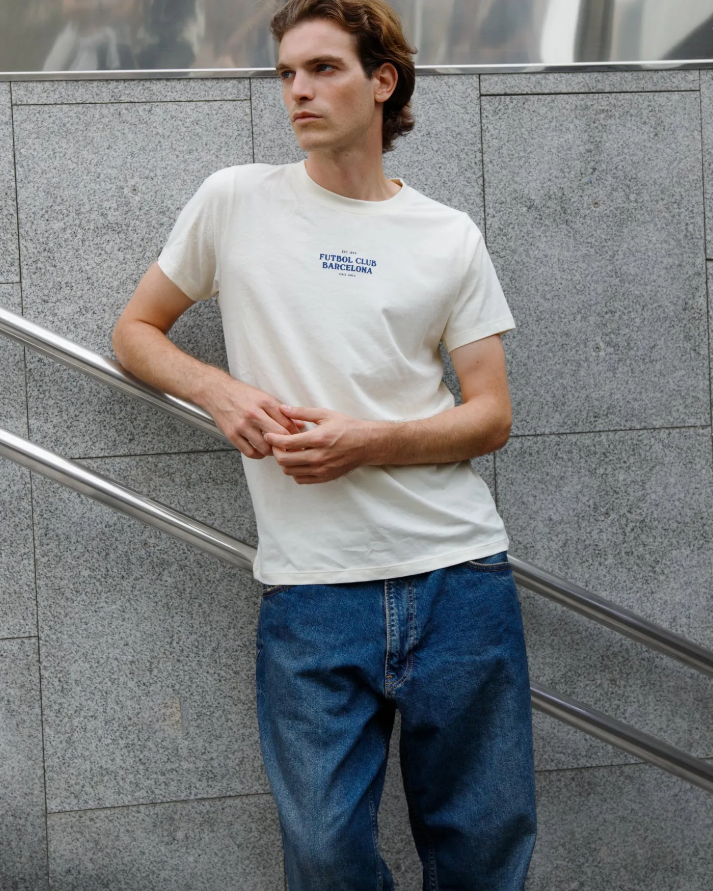 Shop Camiseta beige Barça Hombre Camisetas Y Polos