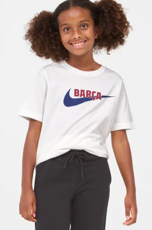 Sale Camiseta blanca Barça Nike - Junior Niños Camisetas Y Polos