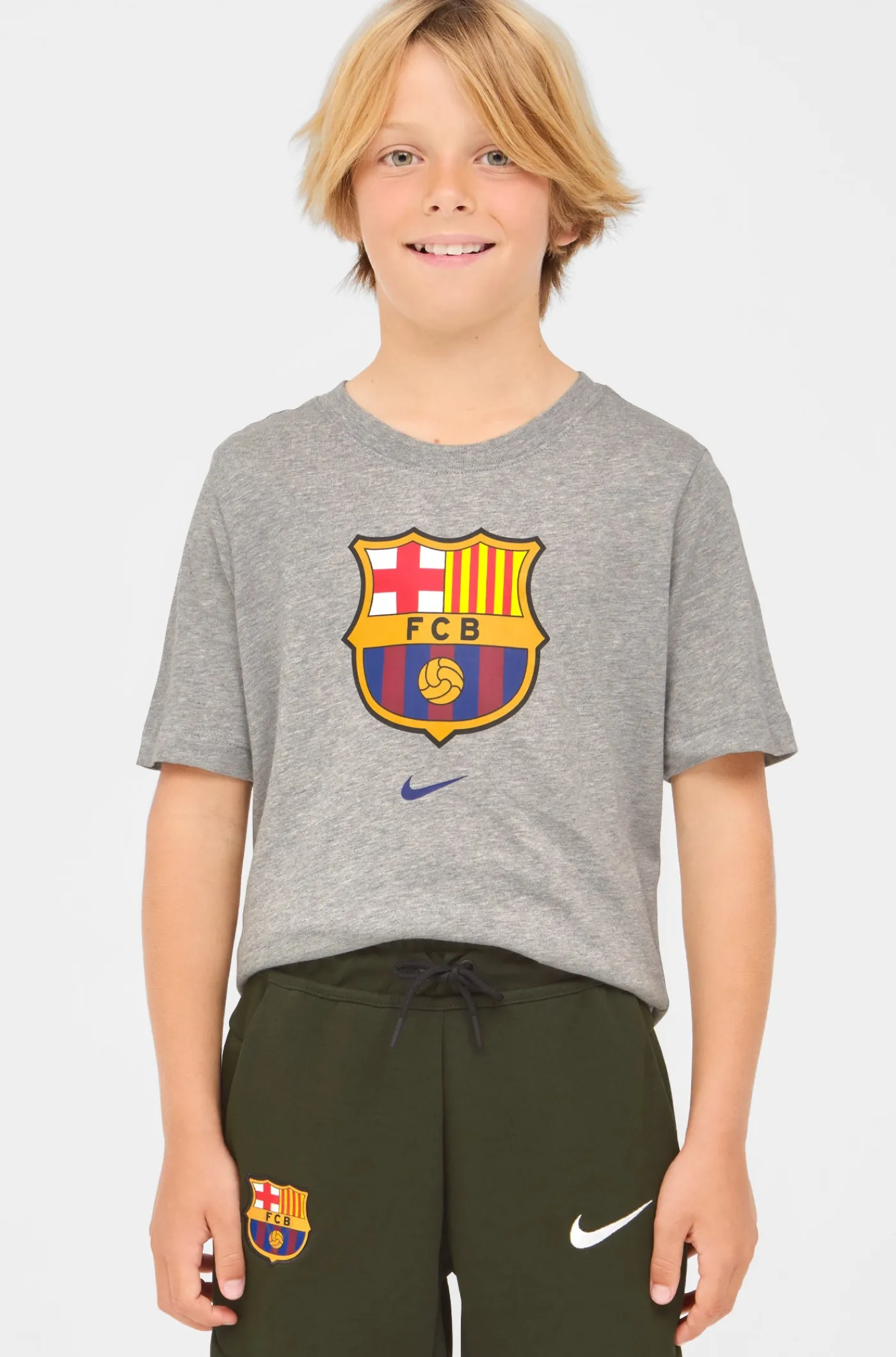 Clearance Camiseta gris escudo Barça Nike - Junior Niños Camisetas Y Polos