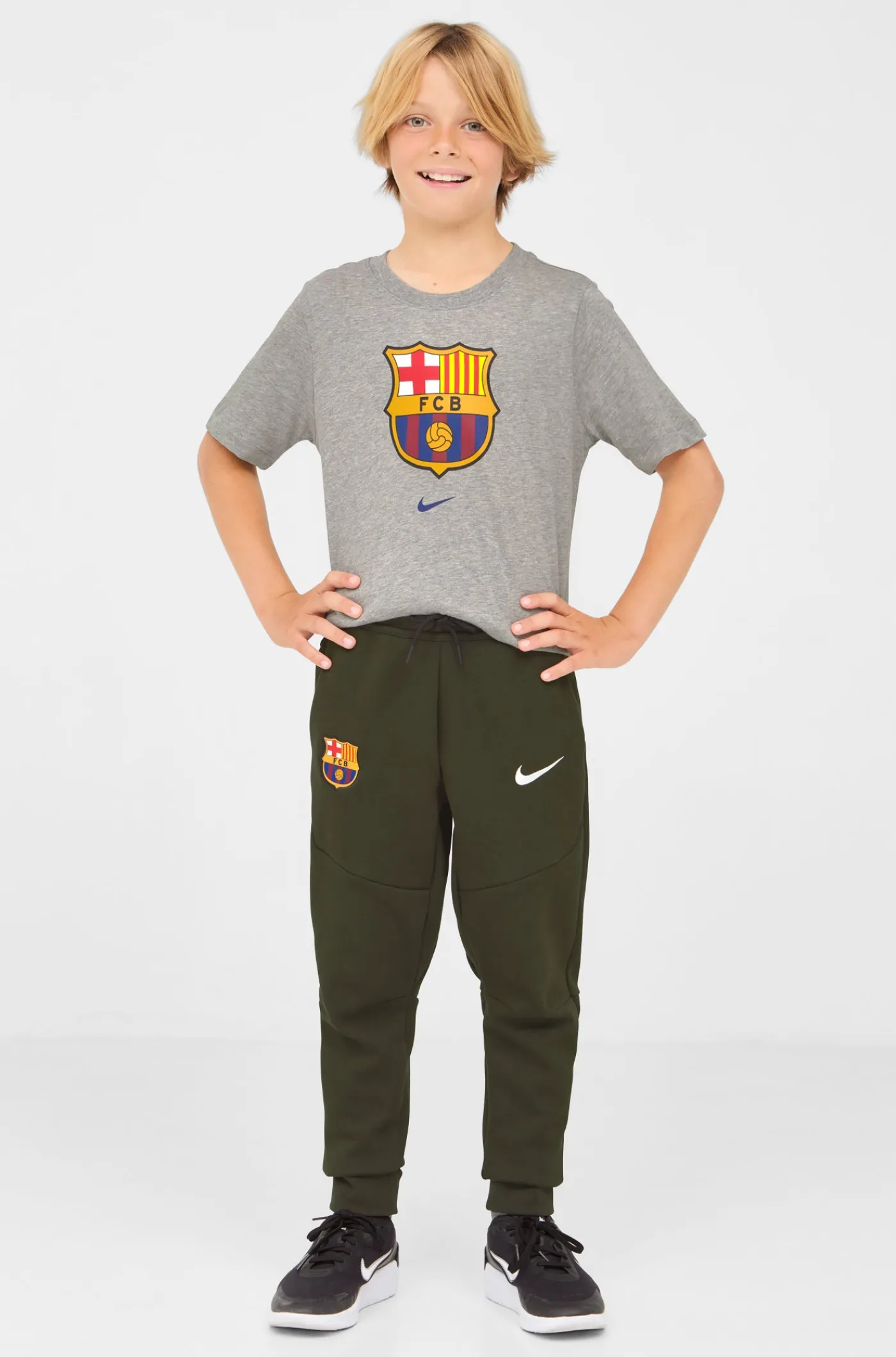 Clearance Camiseta gris escudo Barça Nike - Junior Niños Camisetas Y Polos