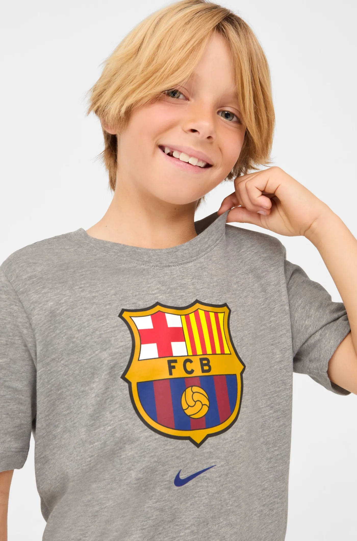Clearance Camiseta gris escudo Barça Nike - Junior Niños Camisetas Y Polos