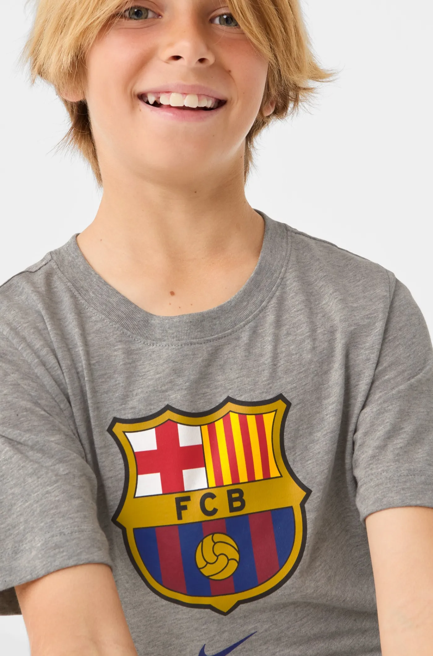 Clearance Camiseta gris escudo Barça Nike - Junior Niños Camisetas Y Polos