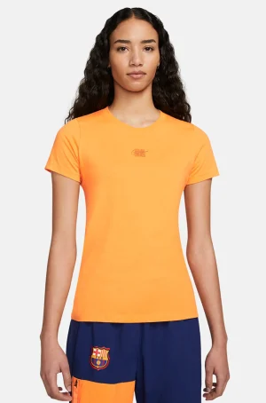 Discount Camiseta naranja Barça Nike - Mujer Mujer Camisetas Y Polos