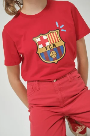 Fashion Camiseta roja Força Barça - Junior Niños Camisetas Y Polos