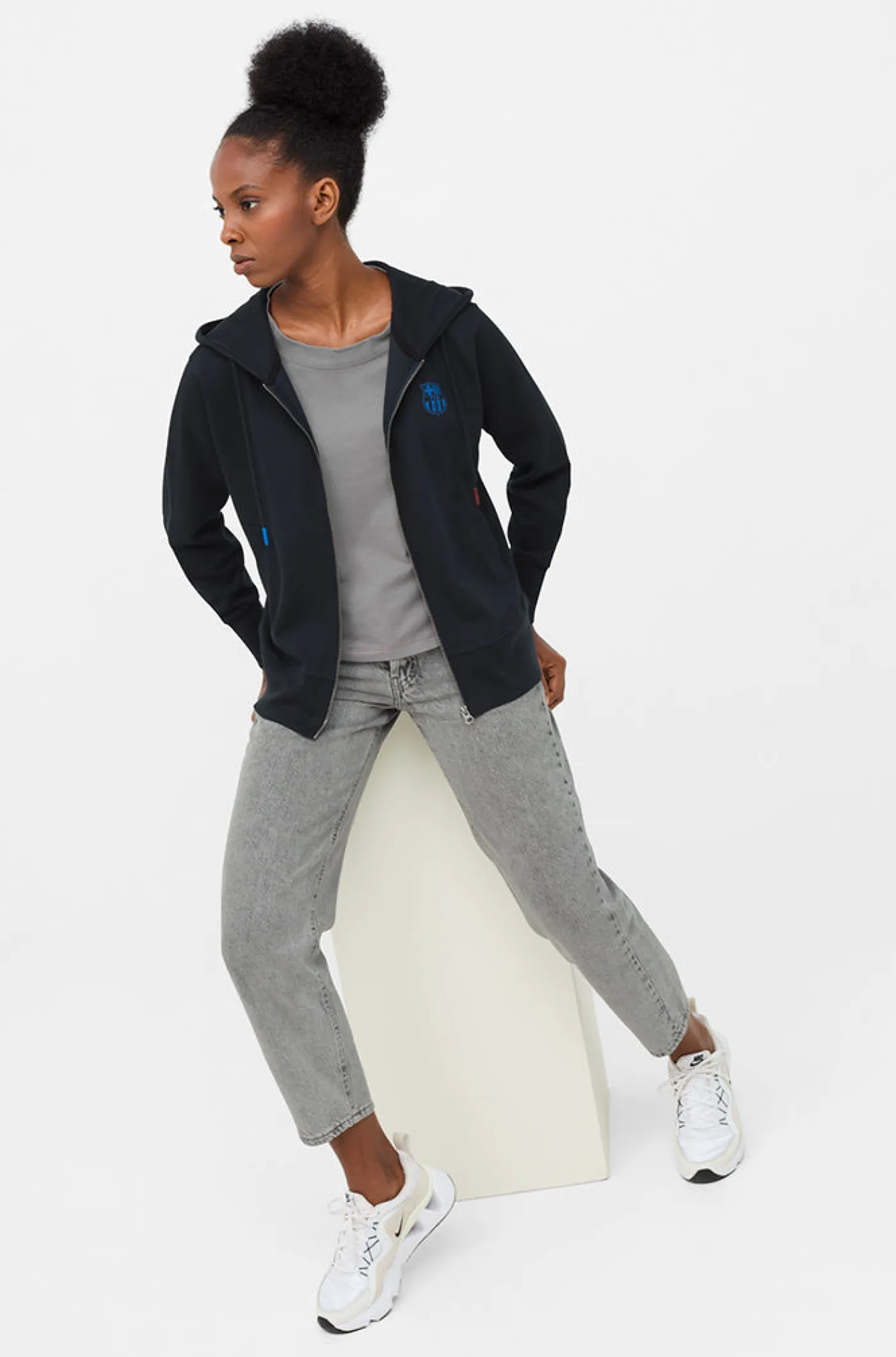 Flash Sale Chaqueta capucha Barça - Mujer Mujer Sudaderas Y Jerséis