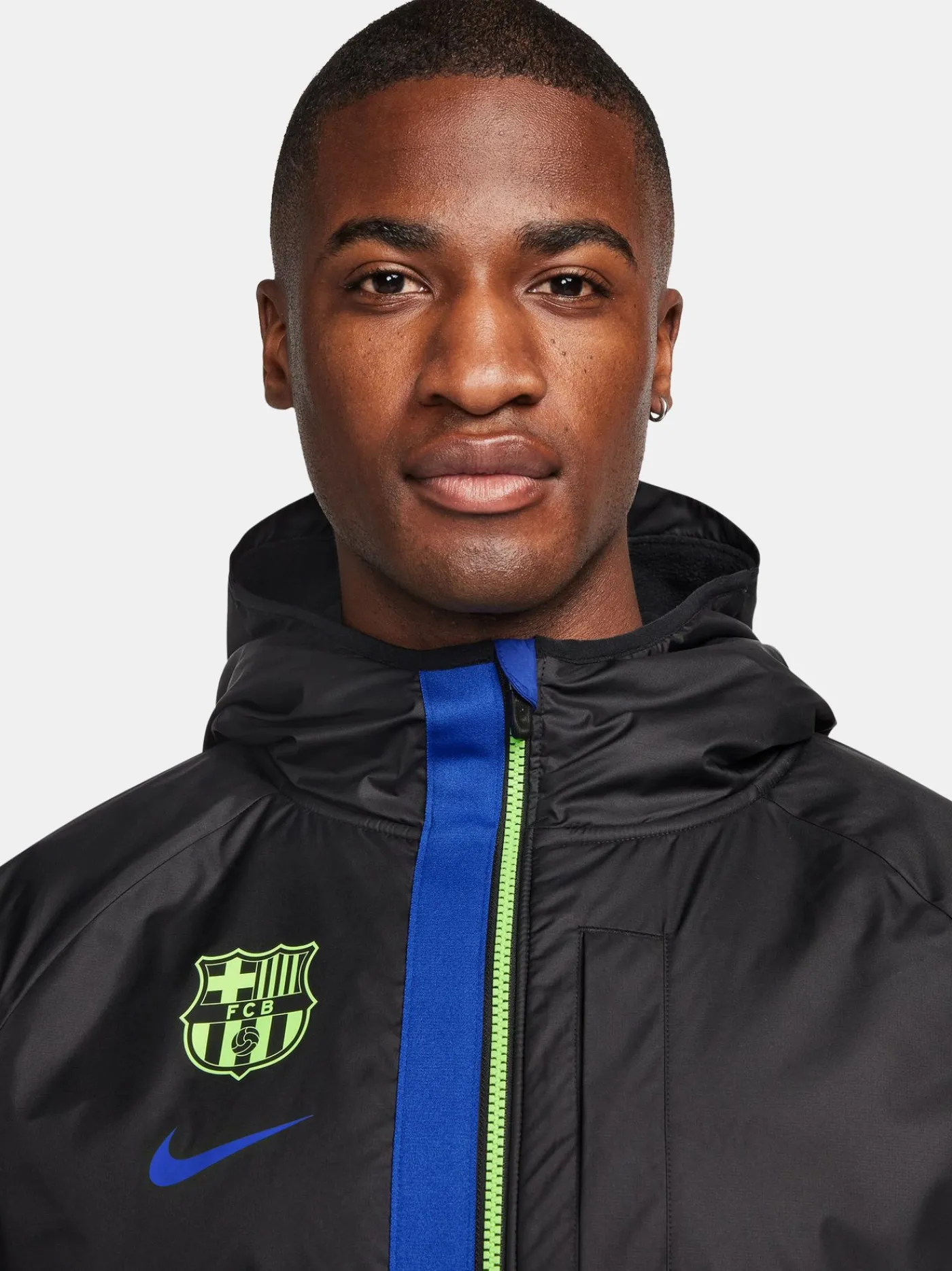 Shop Chaqueta con capucha Barça Nike Hombre Abrigos Y Chaquetas