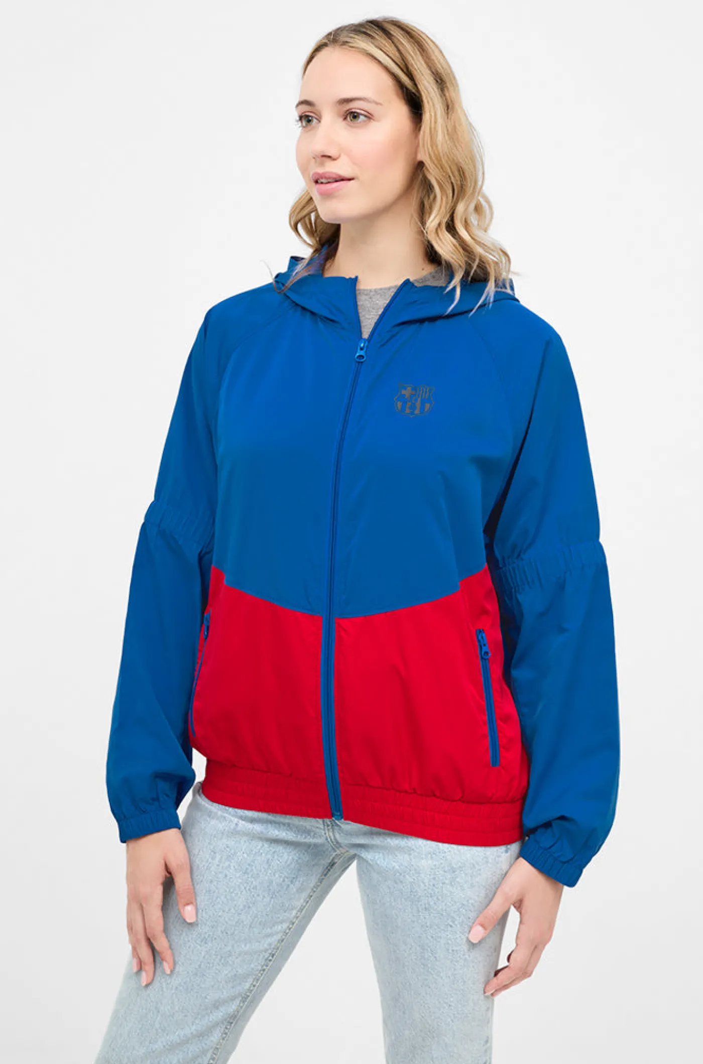 Flash Sale Chaqueta cortavientos bicolor Barça – Mujer Mujer Abrigos Y Chaquetas