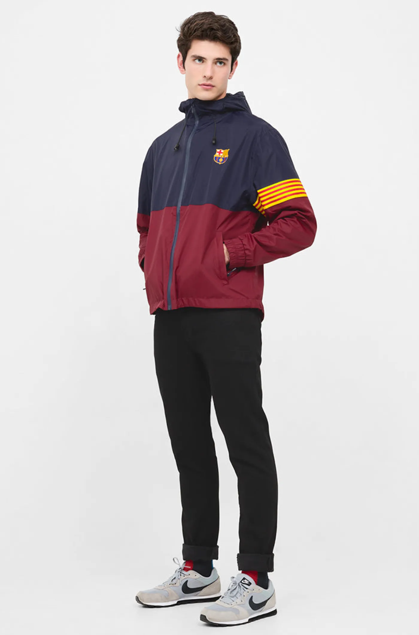 Cheap Chaqueta cortavientos bicolor Hombre Abrigos Y Chaquetas