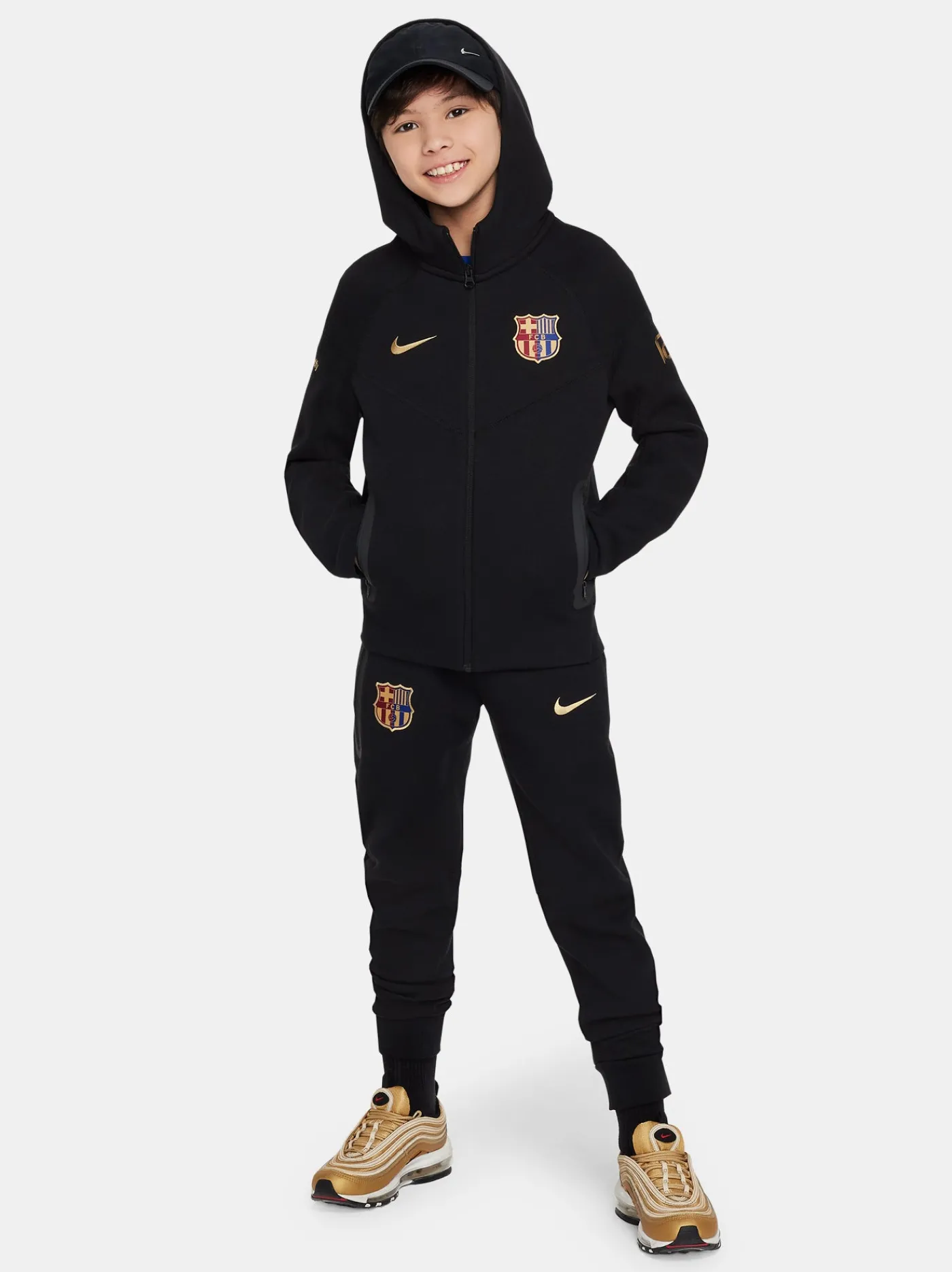 Fashion Chaqueta tech fleece negra Barça Nike - Junior Niños Abrigos Y Chaquetas | Chándals