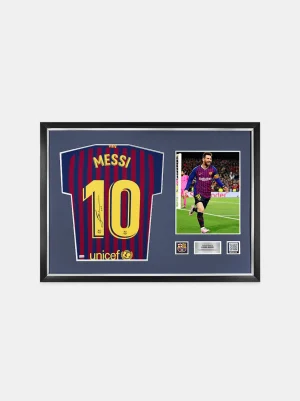 New MESSI | Lionel Messi Camiseta oficial del espalda firmada y enmarcada 2018-19 Colección Messi | Memorabilia Firmado