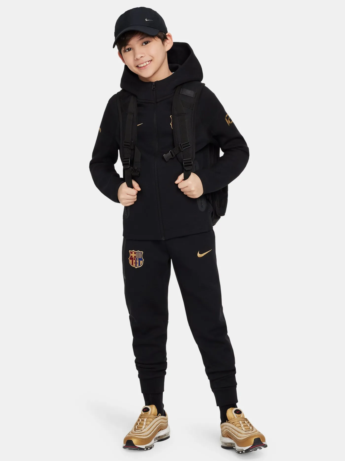 Flash Sale Pantalón tech fleece escudo negro Barça Nike - Junior Niños Pantalones Y Shorts | Chándals