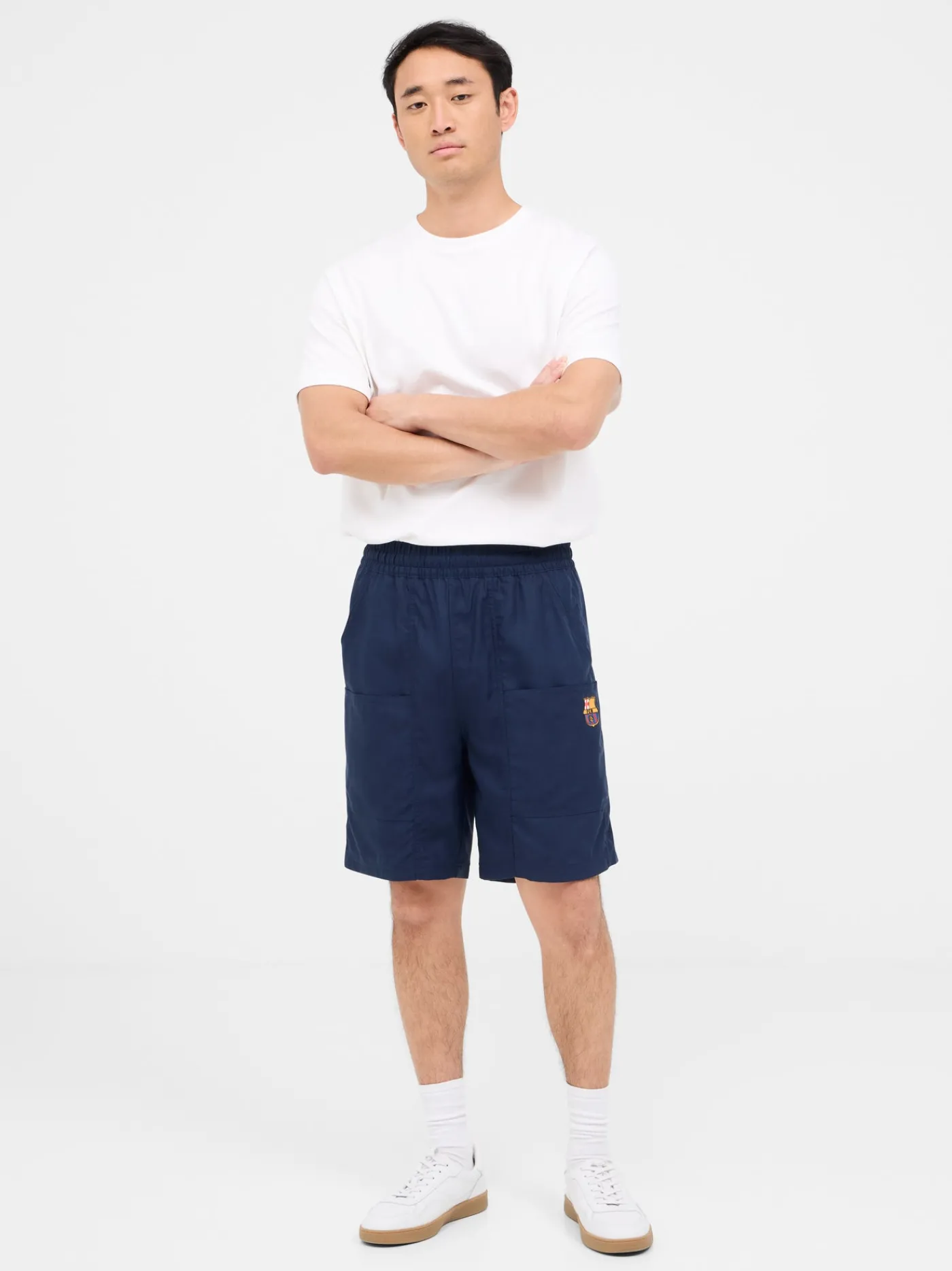 Sale Pantón corto azul marino Barça Hombre Pantalones Y Shorts