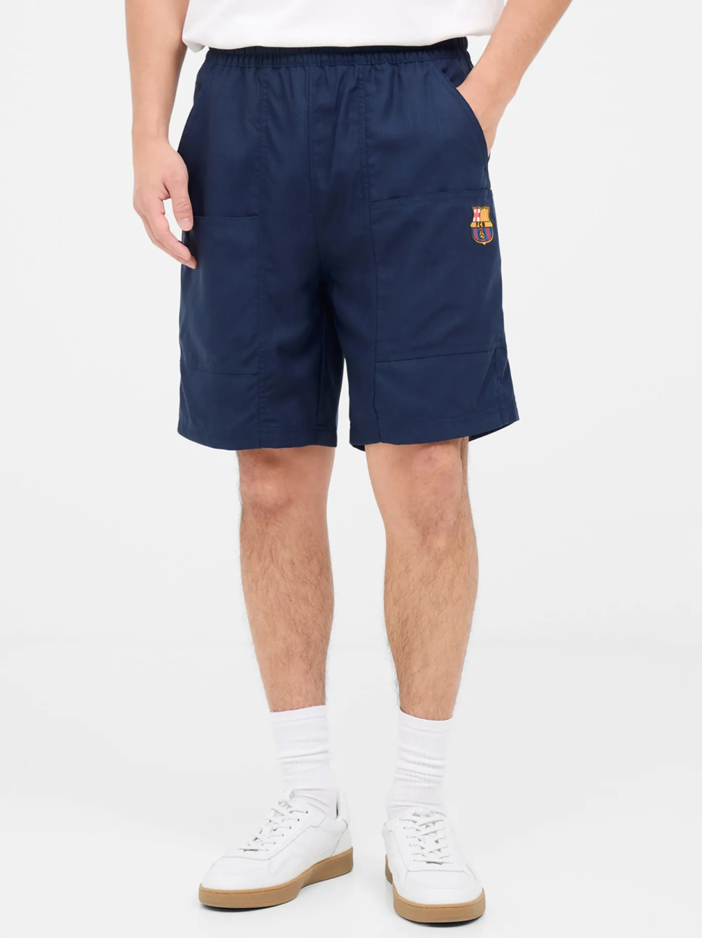 Sale Pantón corto azul marino Barça Hombre Pantalones Y Shorts