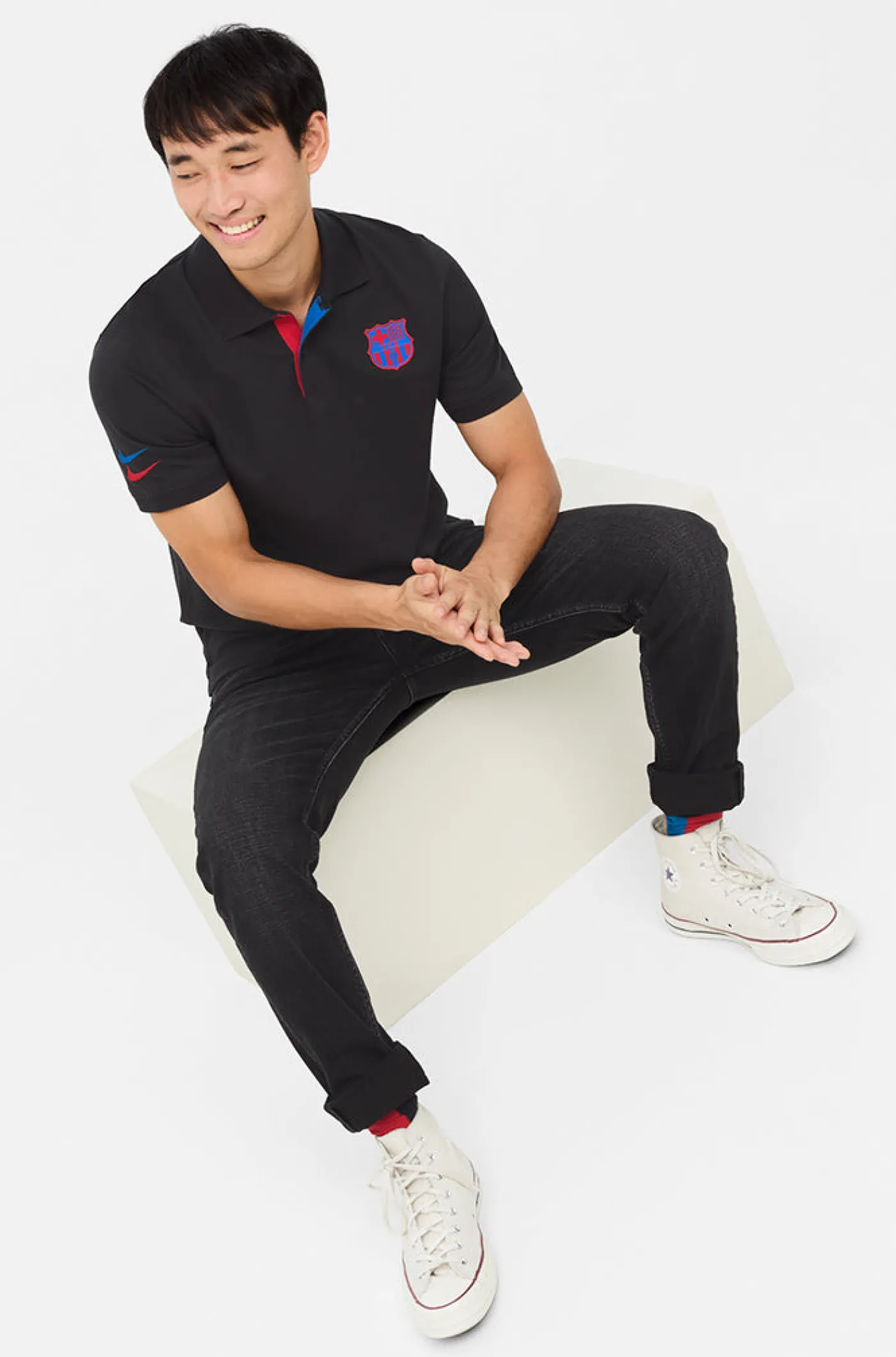 Cheap Polo escudo contraste Barça Nike Hombre Camisetas Y Polos