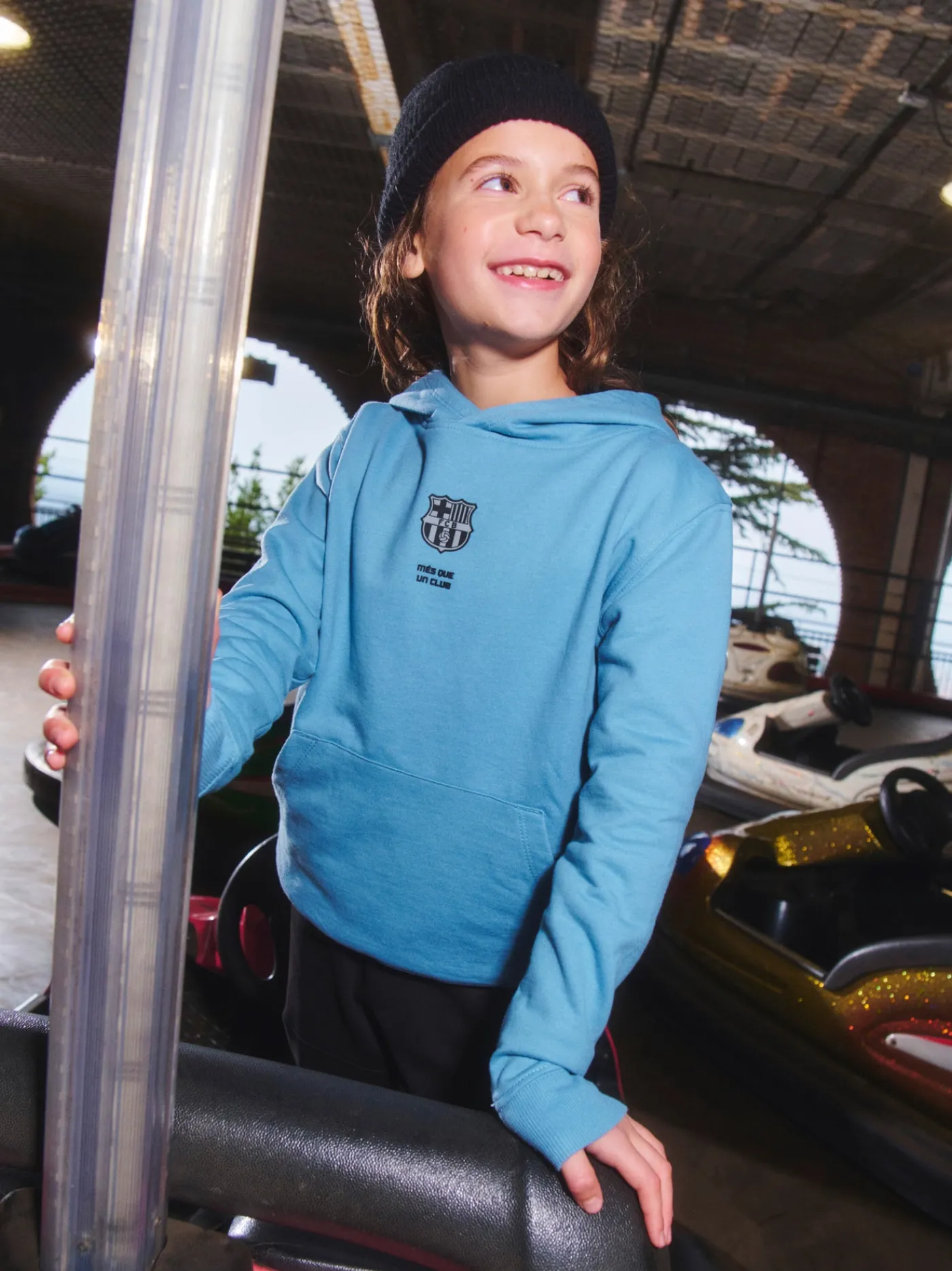 Best Sale Sudadera azul con capucha Barça - Junior Niños Sudaderas | Chándals