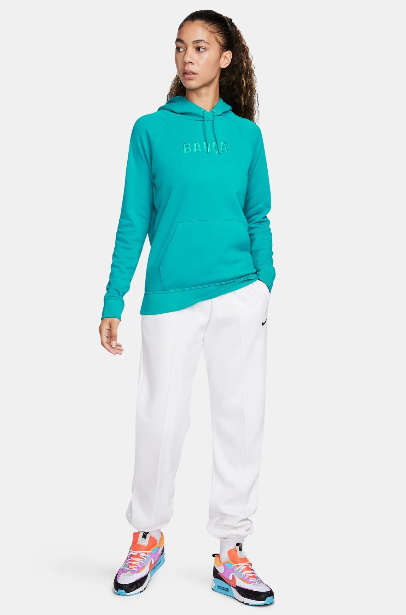 Best Sale Sudadera capucha azul Barça Nike - Mujer Mujer Sudaderas Y Jerséis