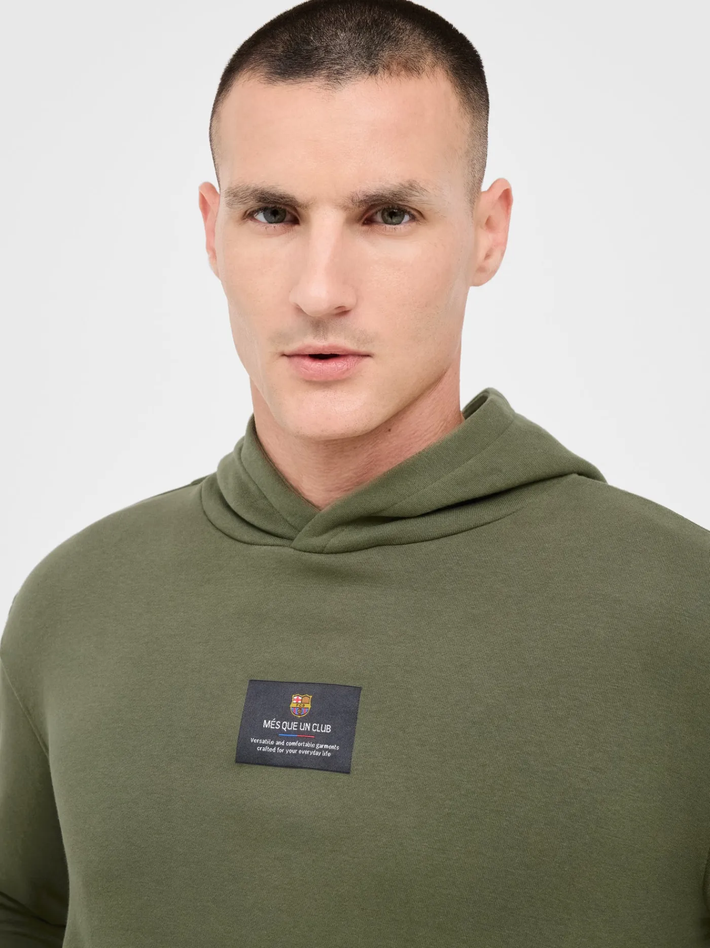 Best Sale Sudadera con capucha caqui Barça Hombre Sudaderas | Chándals