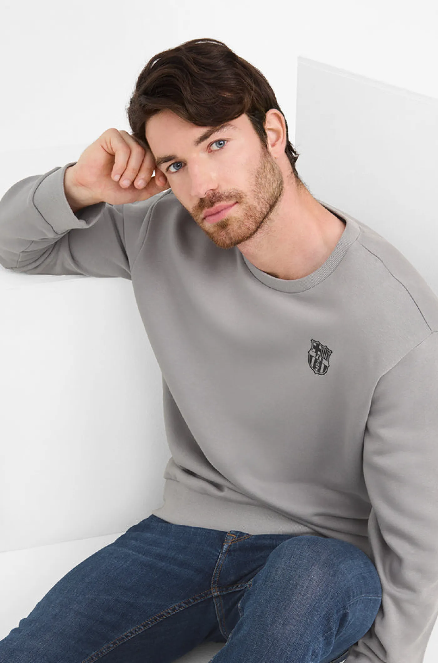 Shop Sudadera gris Barça Hombre Sudaderas | Chándals