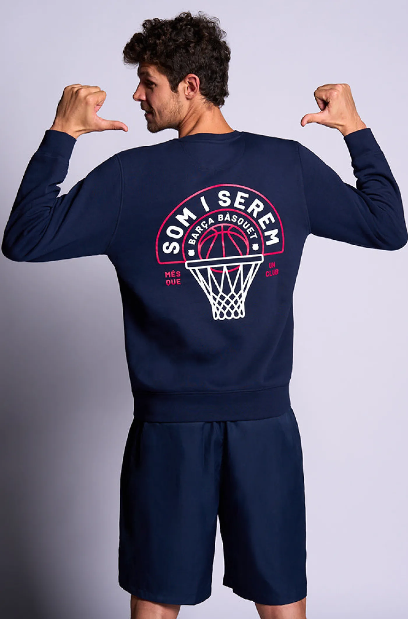 Best Sudadera marino basket Barça Hombre Sudaderas | Basket