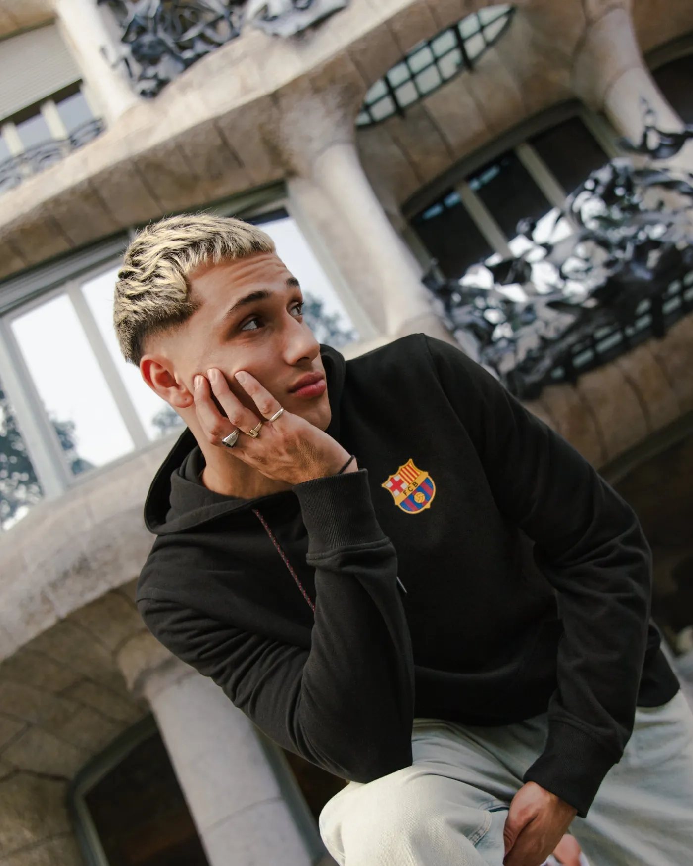 Best Sudadera negra trencadís Barça Hombre Sudaderas