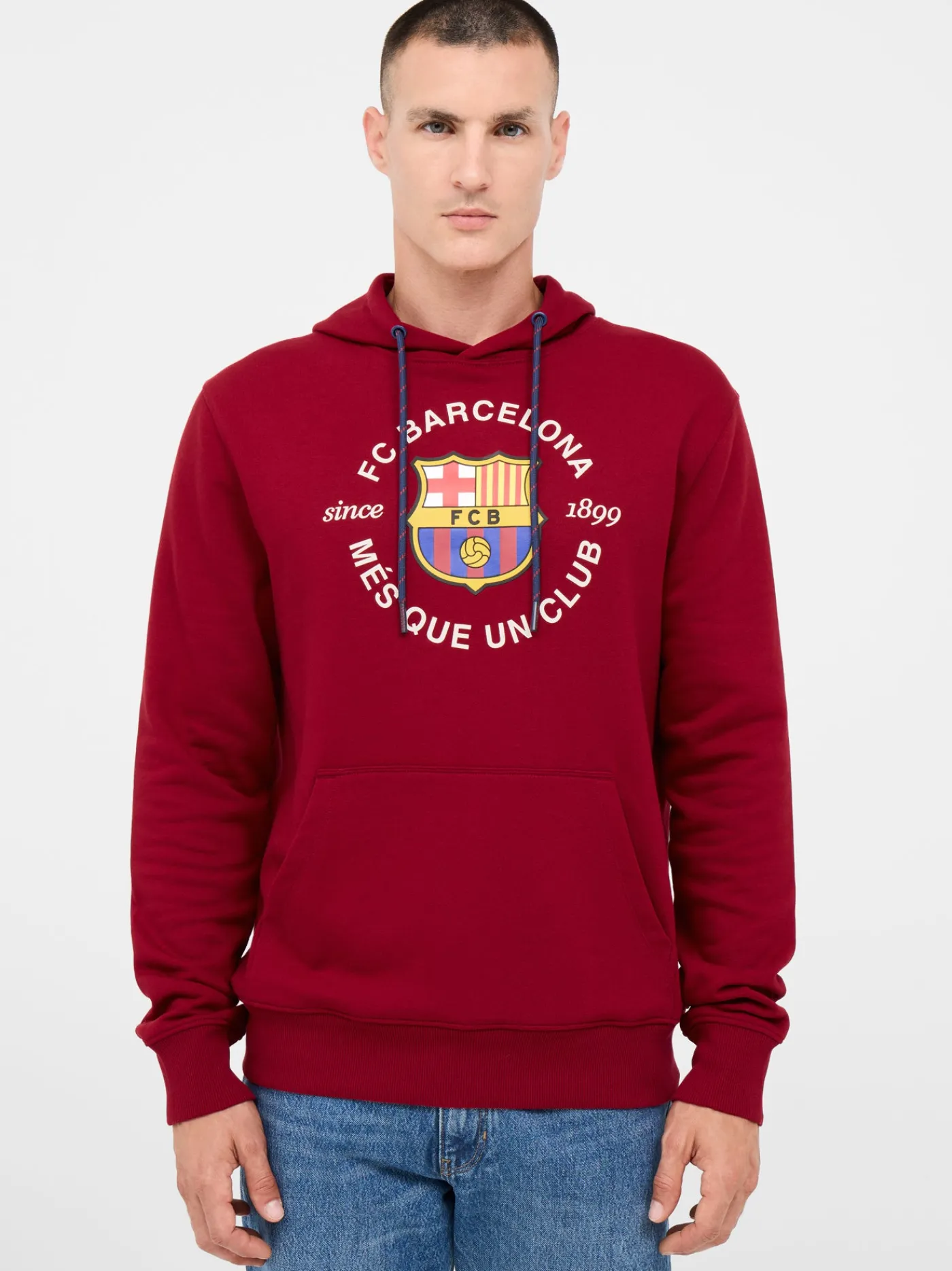 Cheap Sudadera roja escudo Barça Hombre Sudaderas