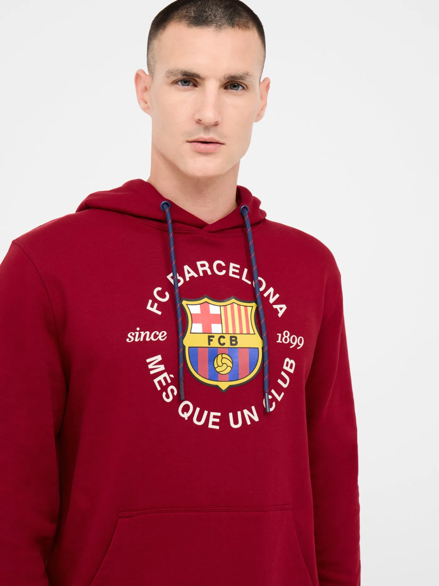 Cheap Sudadera roja escudo Barça Hombre Sudaderas